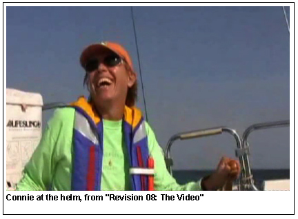 Connie at the helm, from Revision 08: The Video