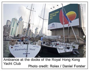 Ambiance at the docks of the Royal Hong Kong Yacht Club, Photo credit: Rolex / Daniel Forster