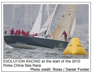 EVOLUTION RACING at the start of the 2010 Rolex China Sea Race, Photo credit: Rolex / Daniel Forster