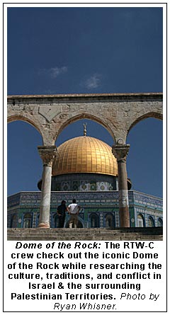 The RTW-C crew check out the iconic Dome of the Rock while researching culture, traditions, and conflict in Israel & the Palestinian Territories.