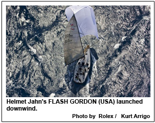 Helmet Jahn's FLASH GORDON (USA) launched downwind.