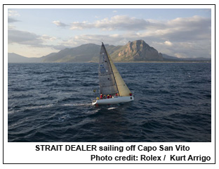 STRAIT DEALER sailing off Capo San Vito, Photo credit: Rolex / Kurt Arrigo