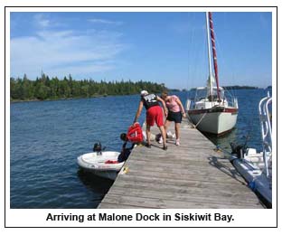 Arriving at Malone Dock in Siskiwit Bay.