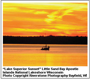 “Lake Superior Sunset” Little Sand Bay Apostle Islands National Lakeshore Wisconsin Photo Copyright Riverstone Photography Bayfield, WI