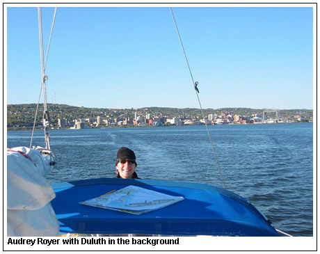 Audrey Royer with Duluth in the background