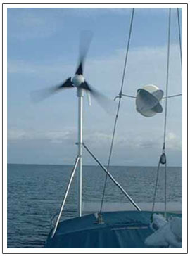 Marine Wind Generator Mast absorbs Vibration