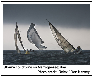 Stormy conditions on Narragansett Bay, Photo credit: Rolex / Dan Nerney