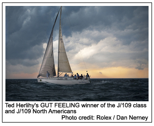 Ted Herlihy's GUT FEELING winner of the J/109 class and J/109 North Americans, Photo credit: Rolex / Dan Nerney