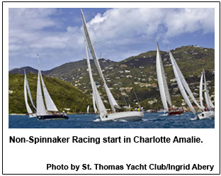 Non-Spinnaker Racing start in Charlotte Amalie.