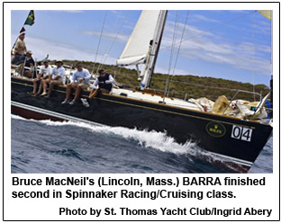 Bruce MacNeil's (Lincoln, Mass.) BARRA finished second in Spinnaker Racing/Cruising class.