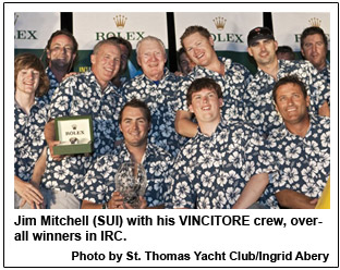 Jim Mitchell (SUI) with his VINCITORE crew, overall winners in IRC.