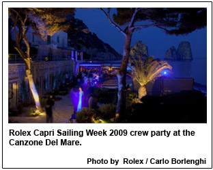 Rolex Capri Sailing Week 2009 crew party at the Canzone Del Mare.