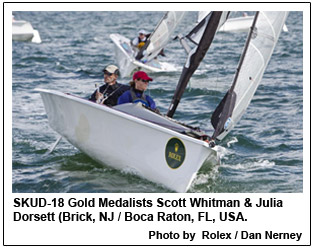 SKUD-18 Gold Medalists Scott Whitman & Julia Dorsett (Brick, NJ / Boca Raton, FL, USA.