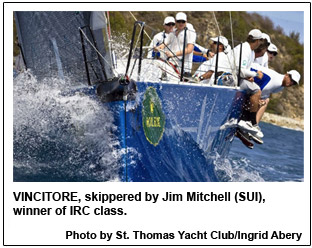 VINCITORE, skippered by Jim Mitchell (SUI), winner of IRC class.