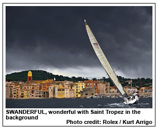 SWANDERFUL, wonderful with Saint Tropez in the background, Photo credit: Rolex / Kurt Arrigo