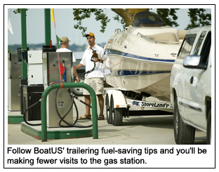Follow BoatUS' trailering fuel-saving tips and you'll be making fewer visits to the gas station.