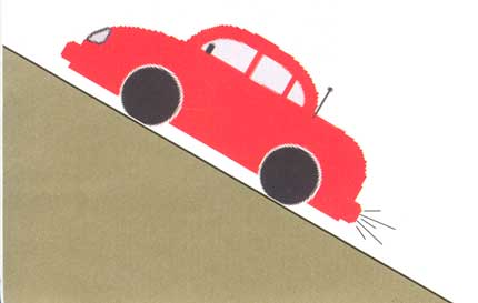 car uphill