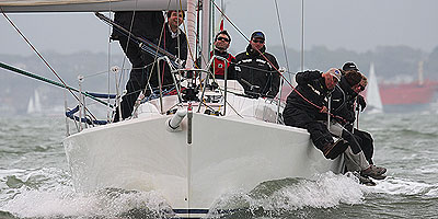 Velvet Elvis powers downwind at the 2010 Vice Admiral's Cup