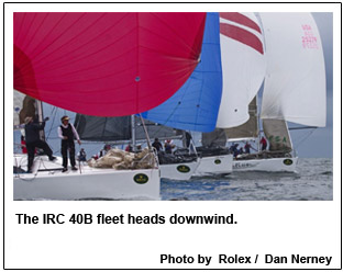 The IRC 40B fleet heads downwind.