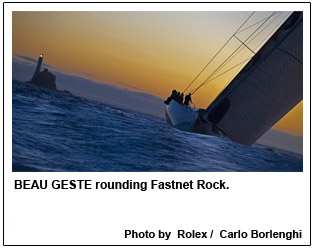 BEAU GESTE rounding Fastnet Rock.
