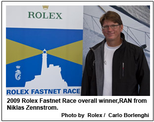 2009 Rolex Fastnet Race overall winner,RAN from Niklas Zennstrom.
