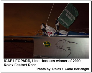 ICAP LEOPARD, Line Honours winner of 2009 Rolex Fastnet Race.