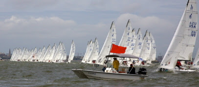 A fleet of 81 J/70s will be on the water this year in Charleston.(Photo by Meredith Block)