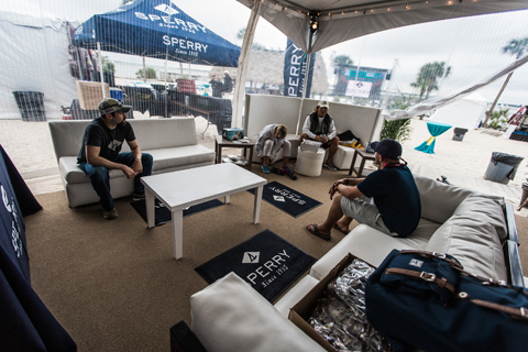 La Casa de Sperry is a sanctuary of peace; here the Sperry team prepares for the onslaught of footwear-seeking racers at Sperry Charleston Race Week.