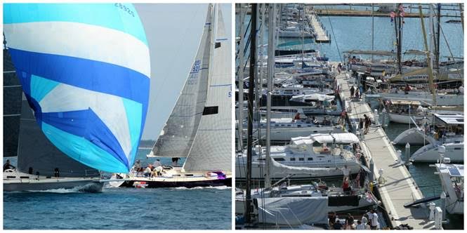 Left: Last years racing action. (photo credit: Priscilla Parker) Right: Boats at Cubas Marina Gaviota in 2016. (photo credit: Karen Angle)