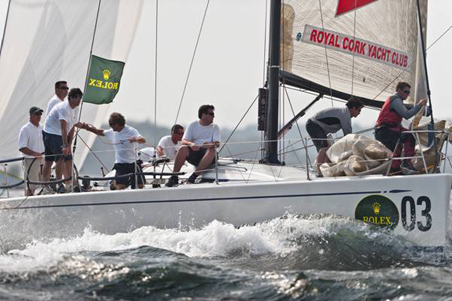 The Royal Cork Yacht Club (seen here during the 2011 Invitational Cup) will be led once again by Anthony OLeary when they compete in 2013. (Rolex / Kurt Arrigo).