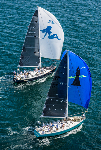 Actaea provisional winner of the St. David's Lighthouse Division  at the start of the 2014 Newport Bermuda Race.  Photo: Photo Daniel Forster/PPL