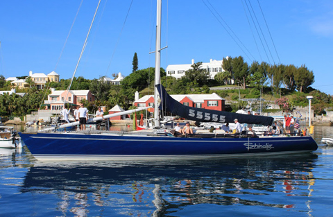 Shindig took Line Honors in the 2013 Marion Bermuda Race. According to finish line chairman Eugene Rayner, the big blue Andrews 68 finished the 645 nm course at 4:55:13 ADT/3:55:13 EDT on Tuesday morning June 18. Although this looked to be a fast race for the first 48 hours, it became painfully slow as the boat inched its way in the last 100 miles