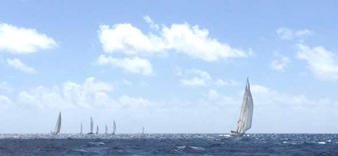 Leading the pack for a while downwind in race two!