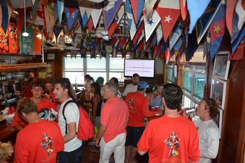 Iconic interior at the host St. Thomas Yacht Club where after-racing parties take place