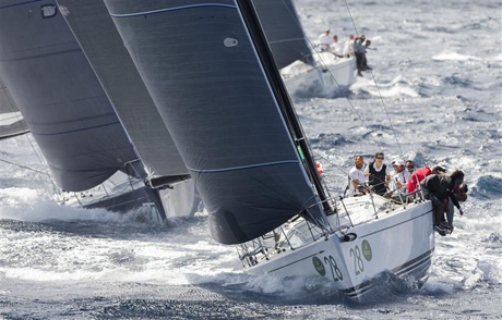 NATALIA (ROU) leading MAHALO (USA) in the Swan 42 OD fleet during the coastal race