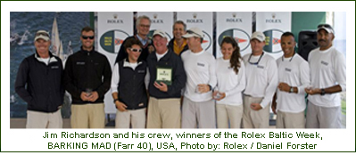 Jim Richardson and his crew, winners of the Rolex Baltic Week, BARKING MAD (Farr 40), USA , Photo by: Rolex / Daniel Forster 