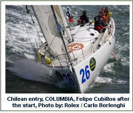Chilean entry, COLUMBIA, Felipe Cubillos after the start, Photo by: Rolex / Carlo Borlenghi 