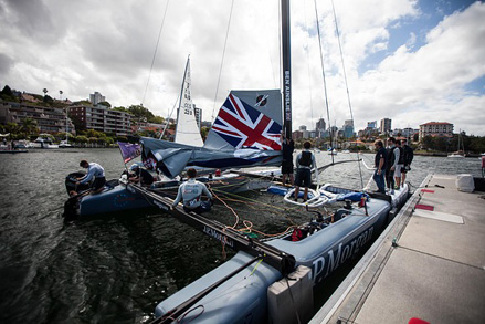 The shore and sailing team come together to repair the boat damage