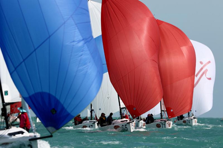 The 54 entered J/70's had four races today in perfect conditions
 - photo Max Ranchi, Quantum Key West