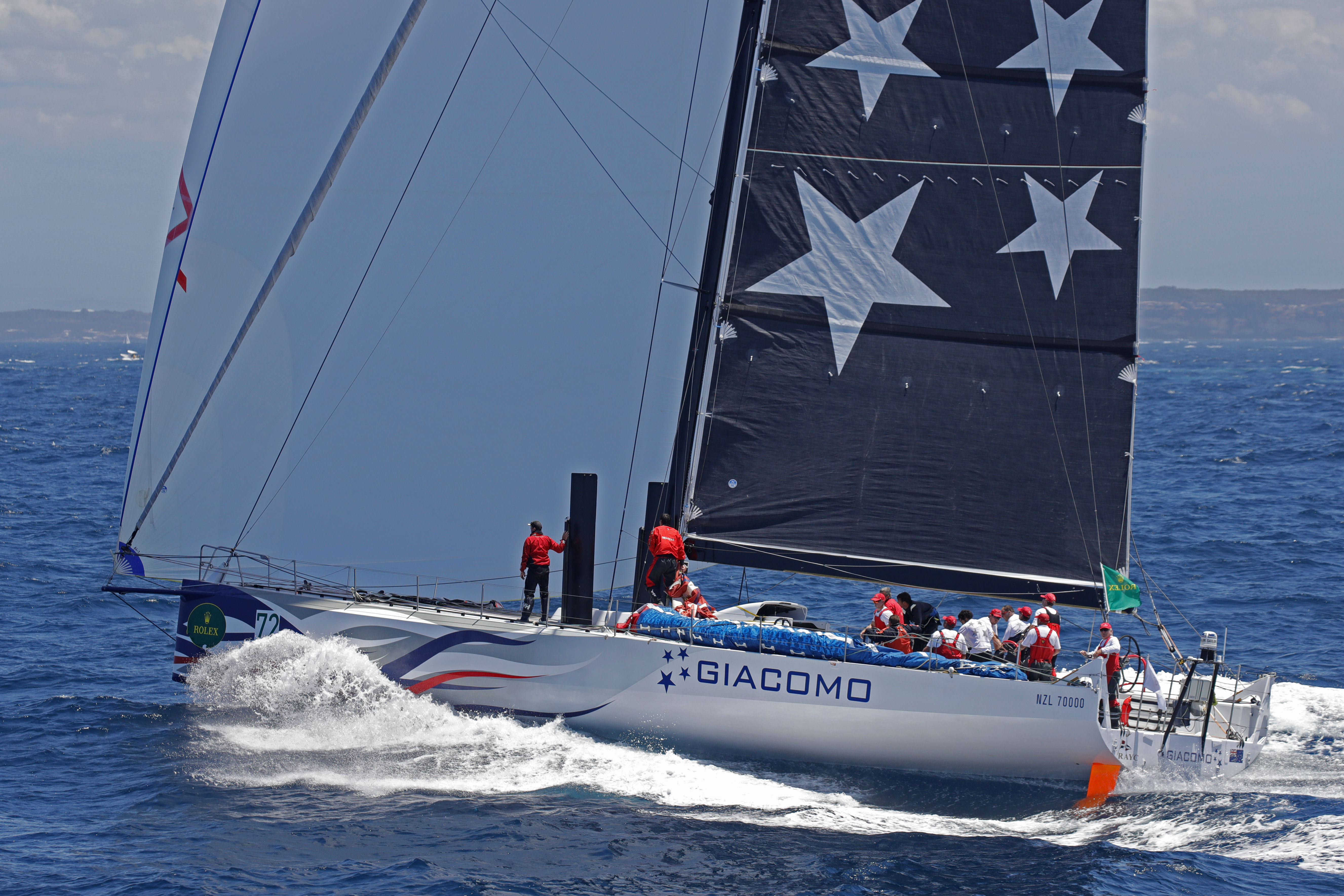 Jim Delegat's GIACOMO, second finisher, and overall winner of the 2016 Rolex Sydney Hobart