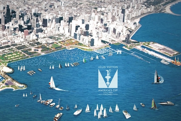 The Louis Vuitton America's Cup World Series race course on Chicago's waterfront