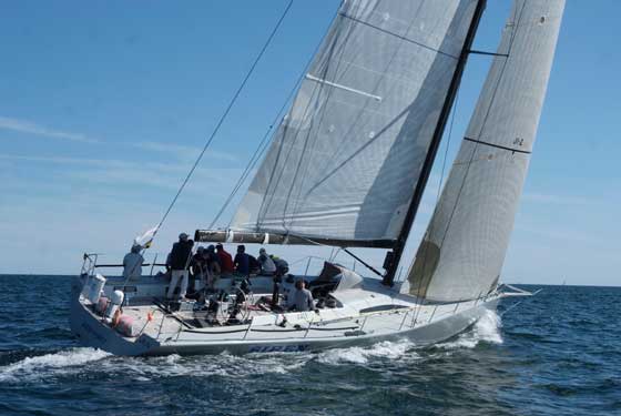 Siren, the R/P52 skippered by William Hubbard was fighting for line honors last night on the final approach to Bermuda Photo: Barry Pickthall/PPL