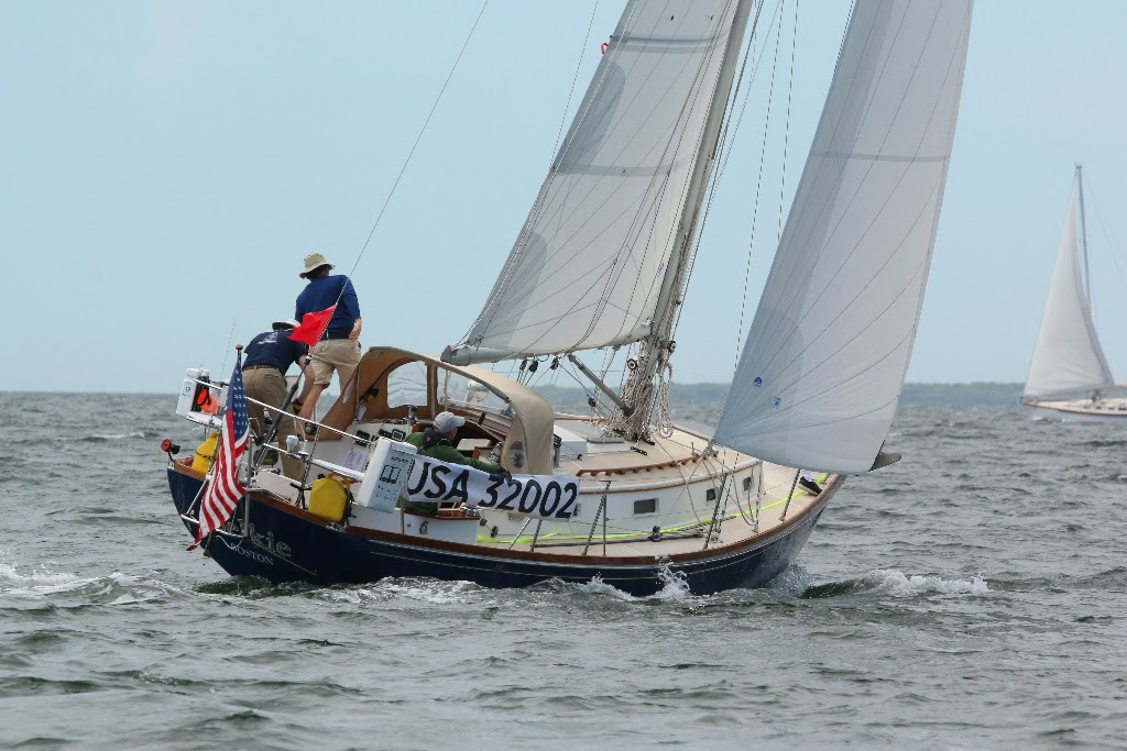 'Selkie', Chip Bradish's 1988 Morris Ocean 32.5 footer from Boston was the overall corrected time winner of Class D and the entire 40th Anniversary Marion Bermuda Race. She was the smallest boat in the race and was sailed using only celestial navigation. Sailing with Bradish were Max Mulhern (Navigator), George Dyroff (Watch Captain) and Peter Sidewater (Crew). - Photo by SpectrumPhoto/Fran Grenon
