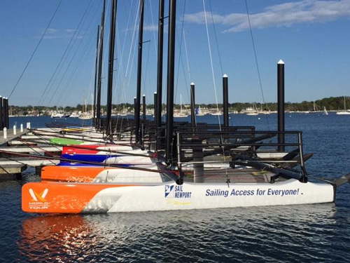 The M32 World Match Racing Tour boats are here! Join us May 30-June 4 at Sail Newport for this exciting event!