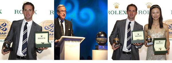 Lijia Xu (CHN), Ben Ainslie (GBR)- 2012 ISAF Rolex World Sailor of the Year Award
