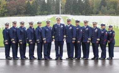 Members of Coast Guard Activities Europe at the Ardennes American Cemetery