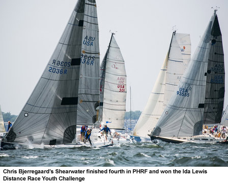 Chris Bjerregaard�s Shearwater finished fourth in PHRF and won the Ida Lewis Distance Race Youth Challenge