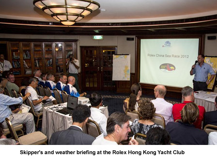 Skipper's and weather briefing at the Rolex Hong Kong Yacht Club
