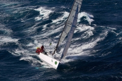 Cookson 50 <em>Jazz</em> will set sail in the Transatlantic Race 2011 tomorrow, June 29. Pictured here in the Rolex Sydney Hobart Race 2011. (photo credit Rolex / Carlo Borlenghi)