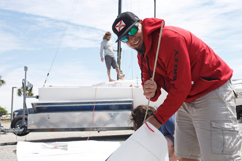 Race crew are all smiles as they prep their boats for 2016 Sperry Charleston Race Week, beginning Friday on Charleston Harbor. Charleston Race Week/Tim Wilkes photo